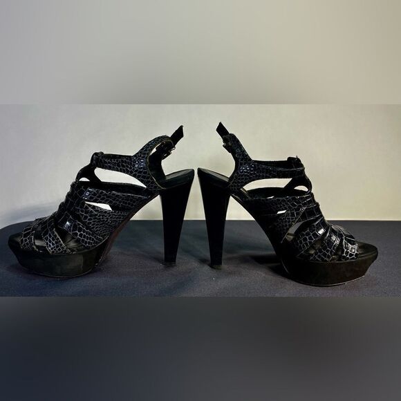 Donald J. Pilner - Blue/Black Reptile leather Sandals - Picture 2 of 7